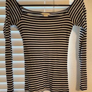 H&M Black and White Striped Bodysuit